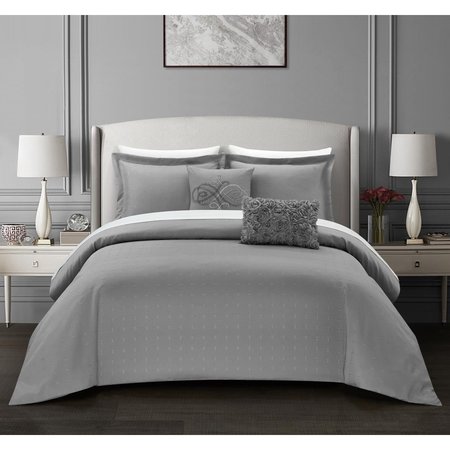 FIXTURESFIRST Hadley Comforter Set - King Size - Grey - 5 Piece FI2542030